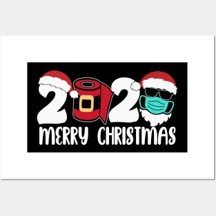 Merry Christmas 2020 Quarantine Christmas Santa Face Shirt Posters and Art